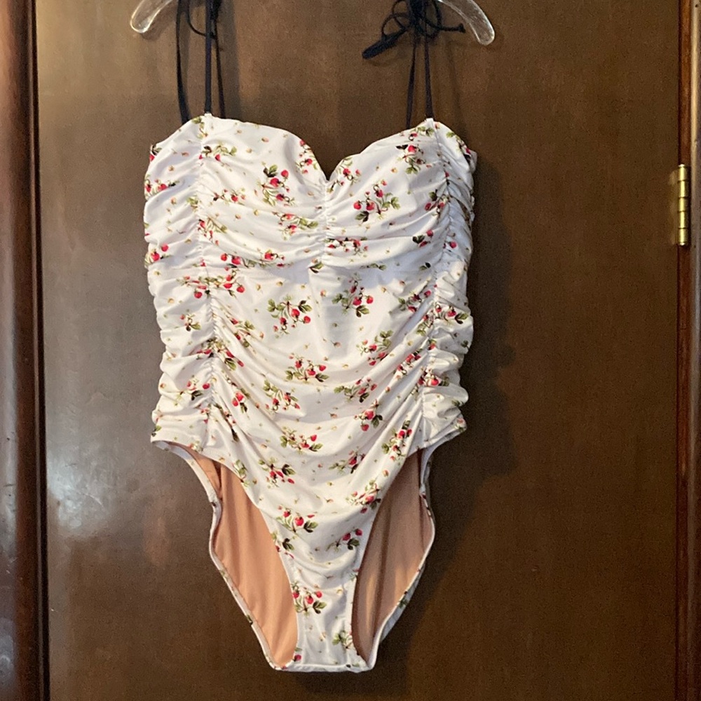 J.Crew one-piece swimsuit in strawberry floral